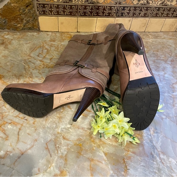 NIB Cole Haan Air Kennedy Stamped Brown Suede Leather Buckle Boot 10B - Picture 6 of 11